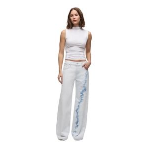 Hudson Jeans Rylee Bleached Cloud Straight Wide Leg Jean Women's Size 26 $245